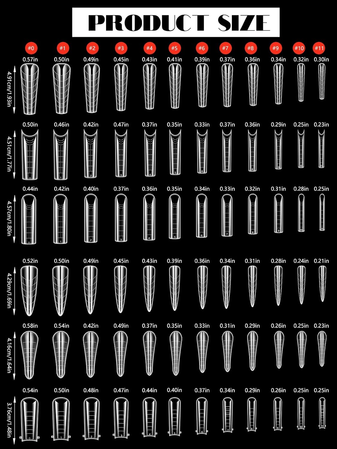 EBANKU Dual Forms for Poly Nail Gel 288PCS Dual Nail Forms Molds Stiletto Coffin Ballerina Acrylic Nail Tips 12 Shapes for Builder Gel Manicure Nail Art Design Salon DIY at Home-BrightBean Baby