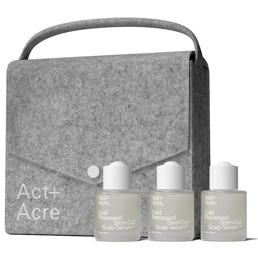 Act+Acre 3-Pack Mini Cold Processed Stem Cell Scalp Serum - Promotes Thicker, Fuller-Looking Hair - Soothes and Hydrates - Sulphate and Paraben Free - Aloe Vera for Improved Scalp Health-BrightBean Baby
