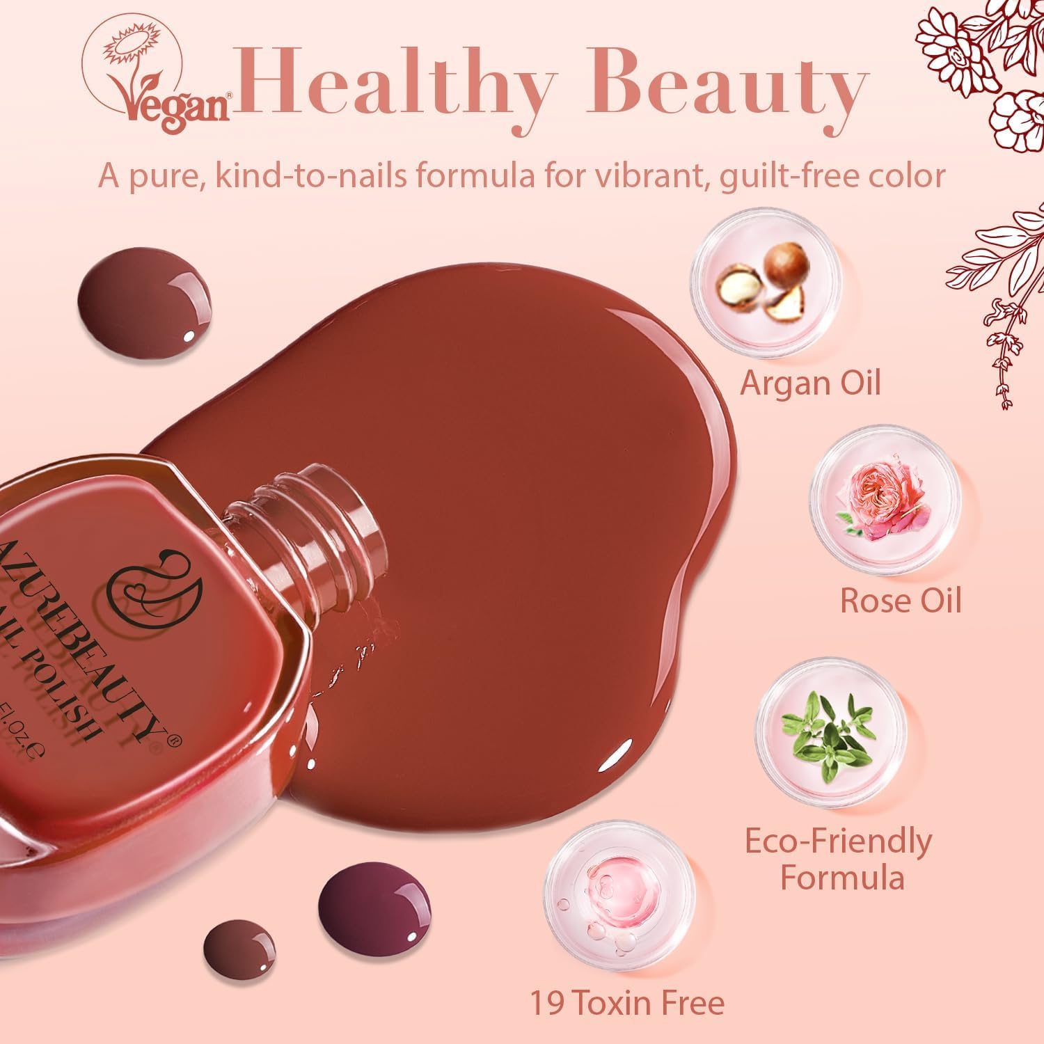AZUREBEAUTY Jelly Nail Polish Set 4 Colors Nude Brown Red Purple Quick Dry Transparent Sheer Nail Polish Natural Nail Lacquer Fingernail with Top Coat DIY Salon Home-BrightBean Baby