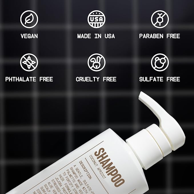 Blu Atlas Men's Natural Shampoo – Organic, Sulfate-Free, Paraben-Free – Deep Cleansing & Hydrating – Coconut Apricot Scent – Made in America – 16 oz-BrightBean Baby