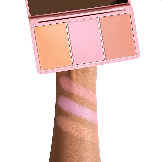 KimChi Chic Beauty Cheeky 3Some Blush Trio, Blush Makeup Palette with 3 Colors, Use Individually or Blend All Shades for Custom Look, 01 Just A Pinch, 0.47 oz-BrightBean Baby
