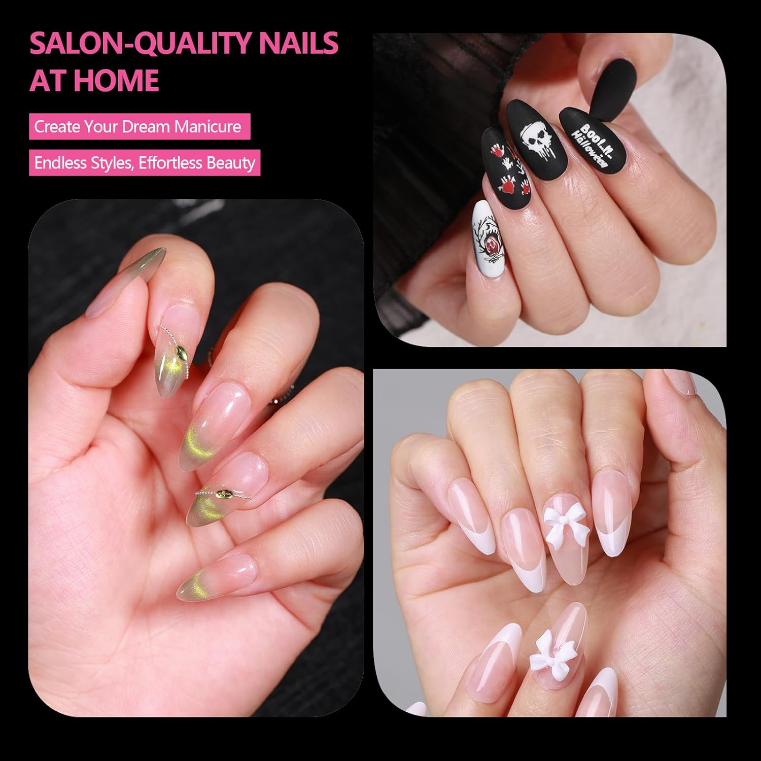 Medium Almond Nail Tips 500PCS, Clear Acrylic Full Cover Gel Press on Nail Tips for DIY, 10 Sizes Pre-Shaped False Nails with Glossy Finish, Professional Manicure Kit & Easy Application-BrightBean Baby