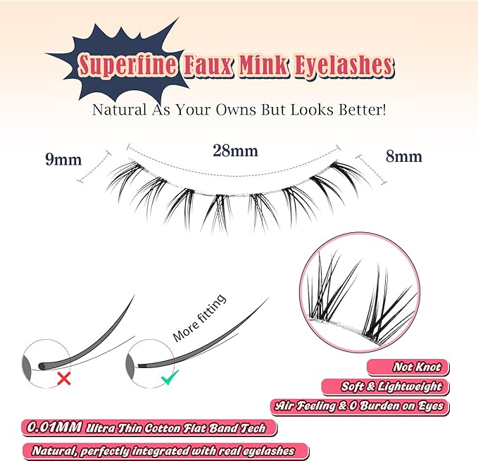 Lashes Natural Bottom Lashes 9mm Lower Strip Lashes Extention False Eyelashes Natural Look Wispy Bottom Eyelashes Fake Lashes Pack 7 Pairs-BrightBean Baby