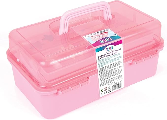 3C4G Pink and Gold Hard Case Makeup Storage Set - Kids Makeup Kit for Girls and Teens - Includes Storage Case, 5 Eyeshadows, 1 Blush, 2 Lip Glosses & 1 Nail Polish - Ages 8+ by Make It Real-BrightBean Baby