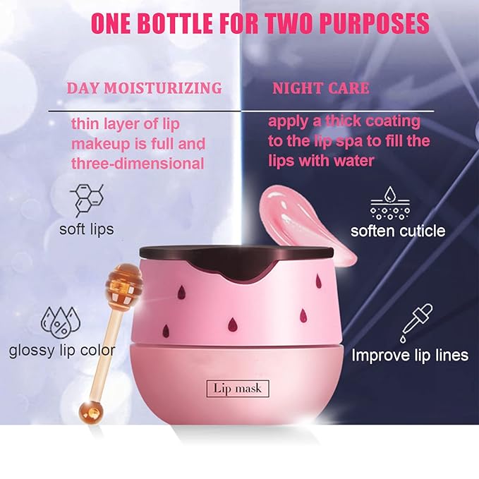 2 Pack Strawberry Lip Mask Strawberry Lip Balm Pot Propolis Moisturizing Hydrating Lip Sleeping Mask Prevention Dry and Cracked Lip Scrubs Exfoliator (2-Strawberry)-BrightBean Baby