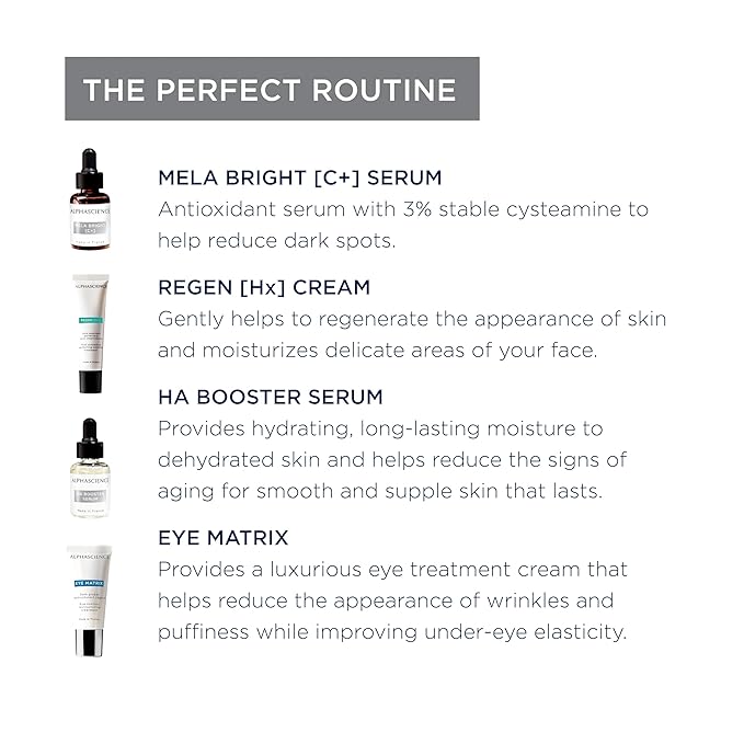 ALPHASCIENCE La Box Esthetique [Intense Brightening] Discovery Kit - MELA BRIGHT [C+], REGEN [HX], HA BOOSTER, & EYE MATRIX - Helps Reduce Look of Dark Spots & Scars - Moisturizing & Soothes - 1 Kit-BrightBean Baby
