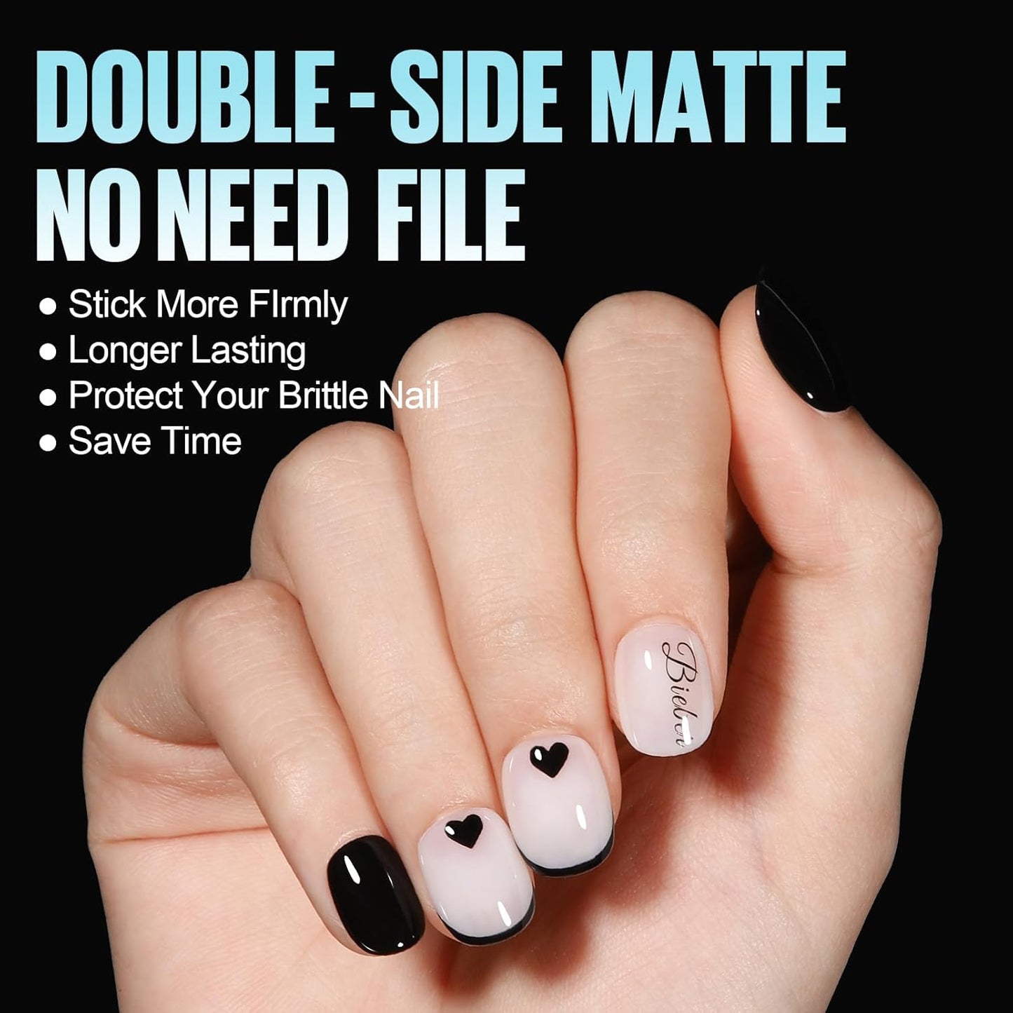 TOMICCA Extra Short Round Nail Tips, Double Sided Matte Gel Full Cover Nail Tips No Filed, Acrylic Fake False Nail Tips for DIY Press On Nails 360PCS 15 Sizes-BrightBean Baby