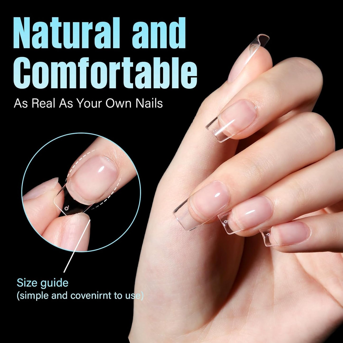 TOMICCA Short Square Nail Tips, 240Pcs Half Matte Press on Full Cover Acrylic Nails, 12 Sizes Soft Acrylic Fake Nail Tips for Nail Extension Art Home DIY Nail Salon-BrightBean Baby