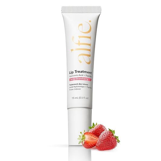 Alfie Hyaluronic Acid Lip Booster -Strawberry Flavor -15ml/0.5 Fl. Oz -Peptide Lip Treatment -Lip Plumper & Filler -Lip Serum & Moisturizer -Lip Volume Hydrating Treatment -Vegan Friendly, Non-Toxic-BrightBean Baby