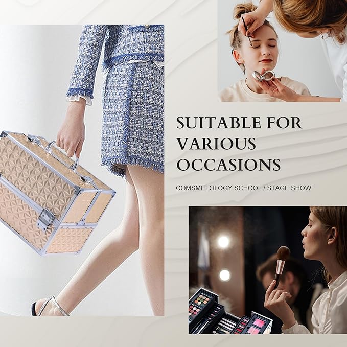 Color Nymph Professional Makeup Kits For Girls, Teenage Girls Makeup Kit with Storage Case Make Up Kit For Women Cosmetics Full Kit, Individual Packing Eyeshadow Blush Lipstick Mascara etc -Gold-BrightBean Baby