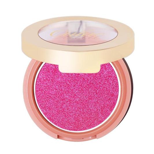 Oulac Luminisers Powdery Blusher for Cheeks Face Glow,Brighten Skin As Highlighter Makeup, Shimmer Blusher,Buildable and Vegan Cosmetics,4.8g F12 Razzmatazz-BrightBean Baby