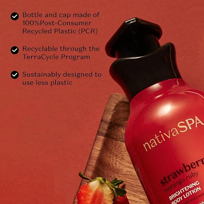 Nativa SPA by O Boticário, Ruby Strawberry Antioxidant Body Lotion, Brightening Vitamin C and Nourishment for Radiant Skin, 13.5 Ounce-BrightBean Baby