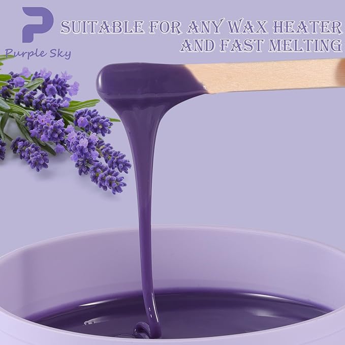 PURPLESKY 80oz Hard Wax Beads Bulk - Hair Removal Waxing for Body Face Back Underarm Leg - At Home Salon - SPA Choice - Quick Coarse Remove - Long Lasting-BrightBean Baby