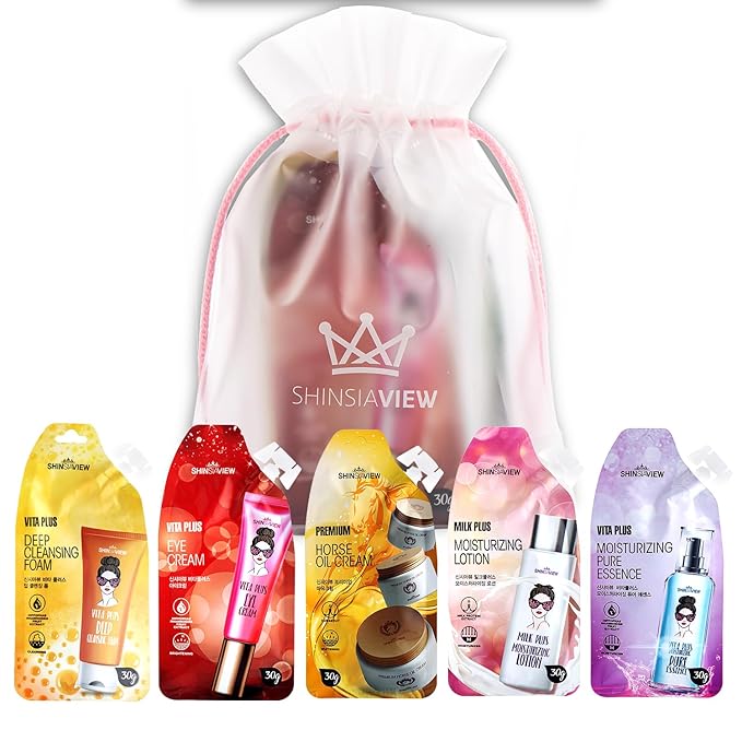 Skin Hydrating Kit Travel Mini Size 5 STEP Skincare Set for Healthier 30 Days Supply with Pouch-BrightBean Baby