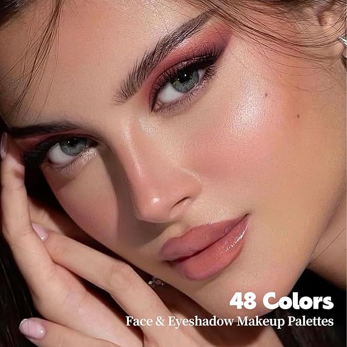 Color Nymph Artistry Palette, Multichrome Makeup Palettes For Face High Pigmented Eyeshadow with Matte Shimmer & Cream Eye Shadows Easy Makeup Blending Palette For Daily Stage Versatile Make Up Looks-BrightBean Baby