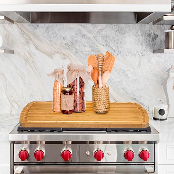 GAOMON 30" Extra Large Bamboo Cutting Board, Huge Wood Cutting Boards for Stove Top to Add Counter Space, Noodle Boards, Over the Sink Chopping Board, Carving Board for Turkey Meat Vegetables Cheese