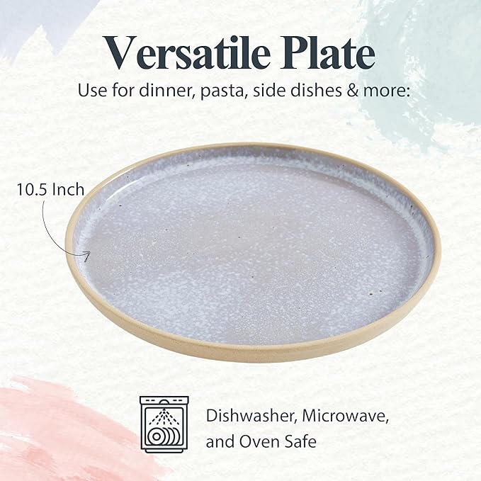 Portmeirion Minerals 10.5" Dinner Plate, Aquamarine - Modern Stoneware Tableware with Gentle Curves, Durable & Stylish for Dining, Microwave & Dishwasher Safe - Sleek Dinnerware Collection