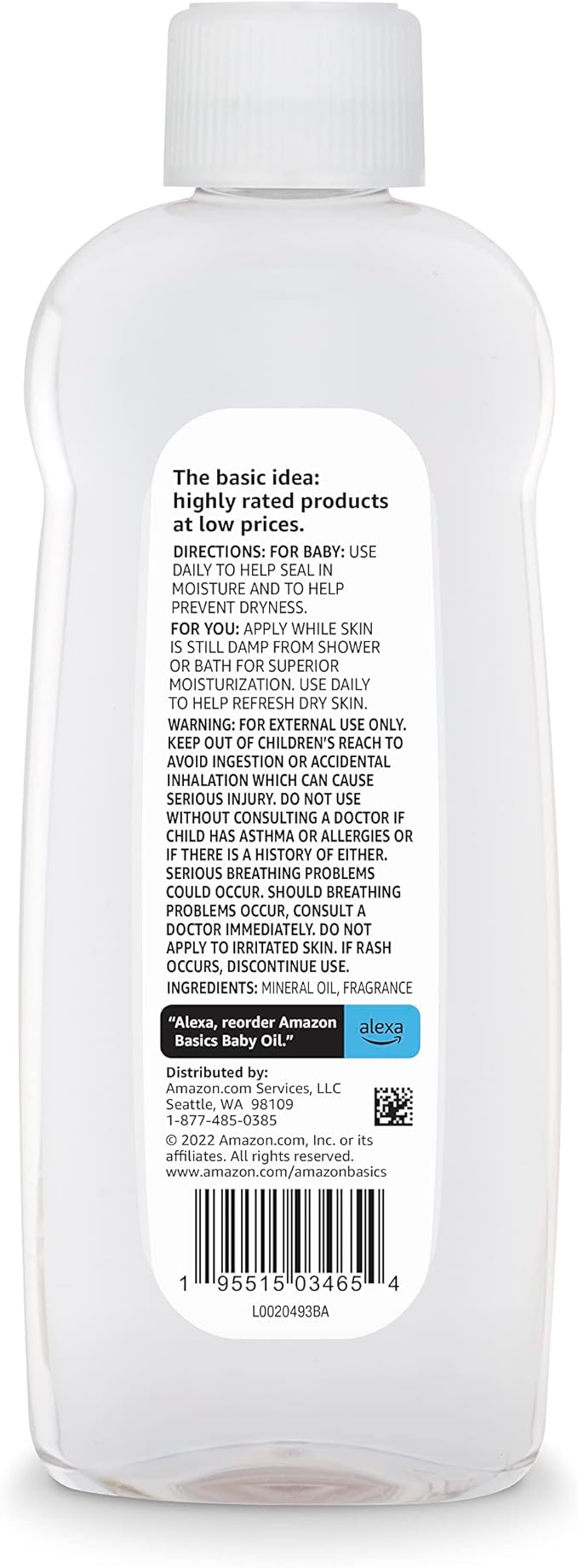 Amazon Basics Baby Oil, Lavender Scented, 14 Fl Oz (Pack of 4) (Previously Solimo)-BrightBean Baby