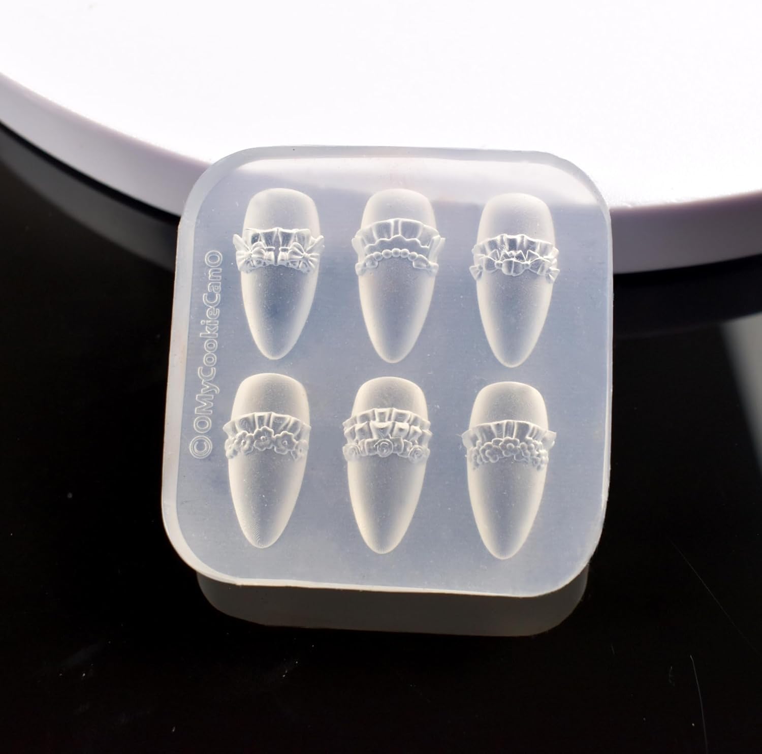 Nail Mold for Nail Art 3D Flowers Nail Charms Cream Lace Pleated Skirt French Design Mold DIY Manicure 3D Carving Template-BrightBean Baby