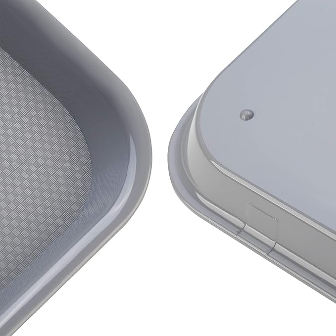 Rectangular Plastic Serving Trays,Fast Food Serving Cafeteria Trays,17"X13",Set of 6 (Grey)