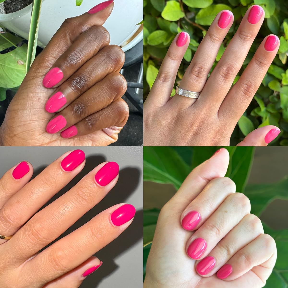 Olive & June Gel Polish | UV LED Nail Lamp Needed | Long Lasting Formula | Up to 21 Days of Wear | Damage-Free Removal | Salon-Quality Manicure, Pedicure at Home | XOXO | Hot Pink-BrightBean Baby