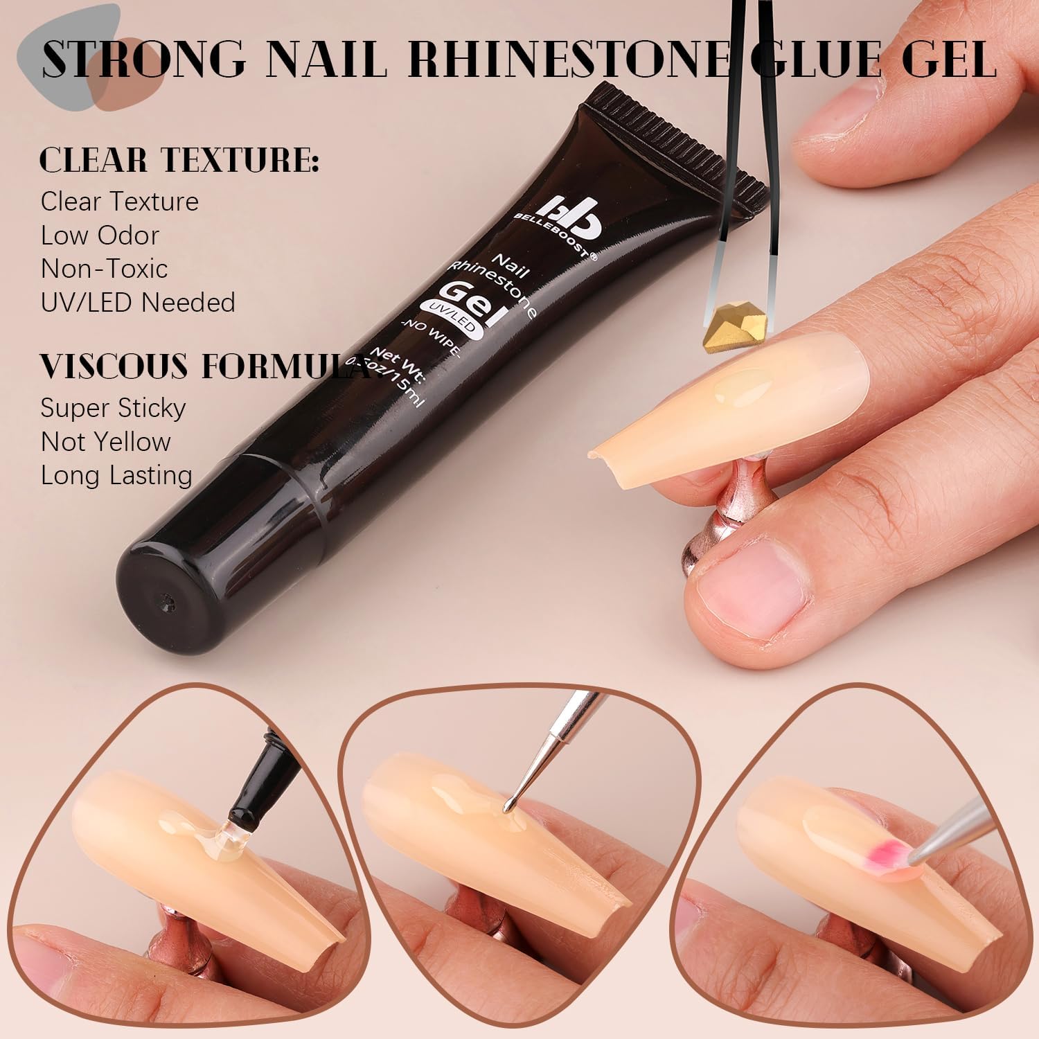 2060Pcs Mineral Gold Glass Nail Rhinestones 60Pcs Multi Shapes Flatback Nail Gems + 2000Pcs 1.5-4mm Round Crystal with Rhinestones Glue Gel, Manicure Nail Charms Diamond Gemstones for Nail Art-BrightBean Baby