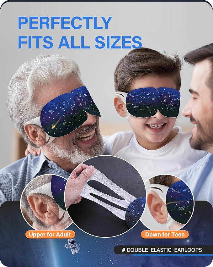 21 Packs Double Earloops Steam Eye Masks for Dry Eyes, Graphene Warm Eye Mask, Heated Eye Mask Reduce Puffiness & Dark Circles, Soothe Tired Eyes for Travel Essentials, Party Favors, Lavender-BrightBean Baby