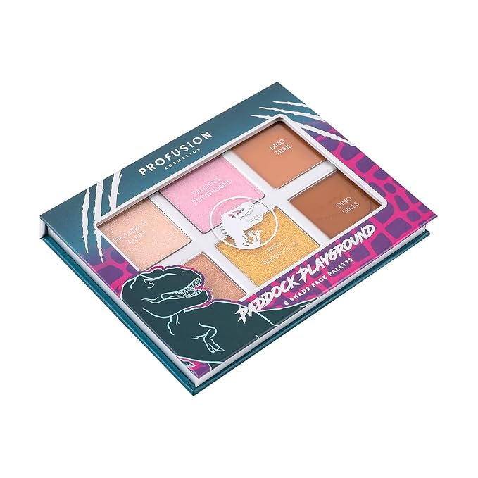 Profusion Cosmetics Jurassic Paddock Playground 6 Shade Face Palette, Achieve Stunning Look with Effortless Luminosity for Radiant and Glamorous Finish-BrightBean Baby