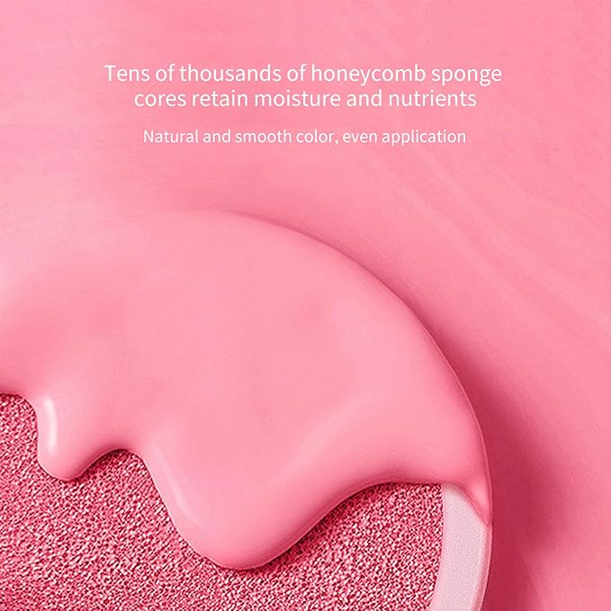 BLUE LOVE Cushion Liquid Blush - Silky Cheek Tint with Mirror, Natural Enhancer for a Radiant Finish, Contours & Highlights for Effortless Elegant (03 Pink Peony)-BrightBean Baby