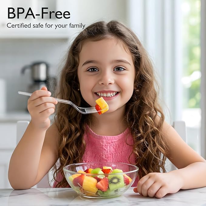 [300 Count] Clear Heavy Duty Plastic Forks, Disposable Plastic Forks, Fancy Plastic Cutlery, Elegant Disposable Forks, Plastic Utensils Set, Clear Forks Set