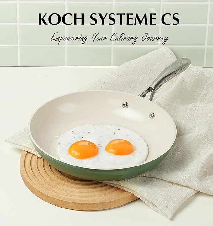 KOCH SYSTEME CS 8 Inch Nonstick Frying Pan Skillet - Ceramic Green Egg Pan
