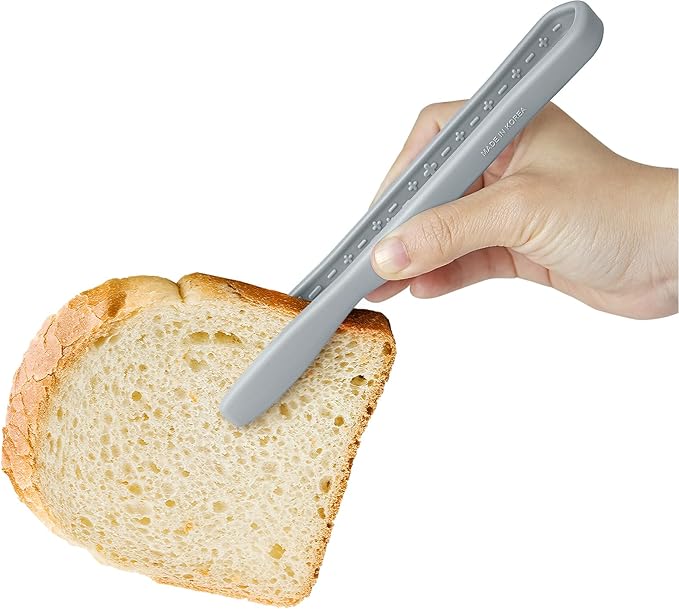 carrotez Mini Silicone Toaster Tongs, Anti-Slip,Non-Scratch Mini Tongs 7 Inch - Gray