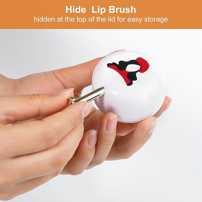 2 Pack Lip Balm Containers,Plastic Portable Empty Lip Balm Container with Mirror and Silicone Lip,Empty Lipstick Dispenser Box for Travel,Home-BrightBean Baby