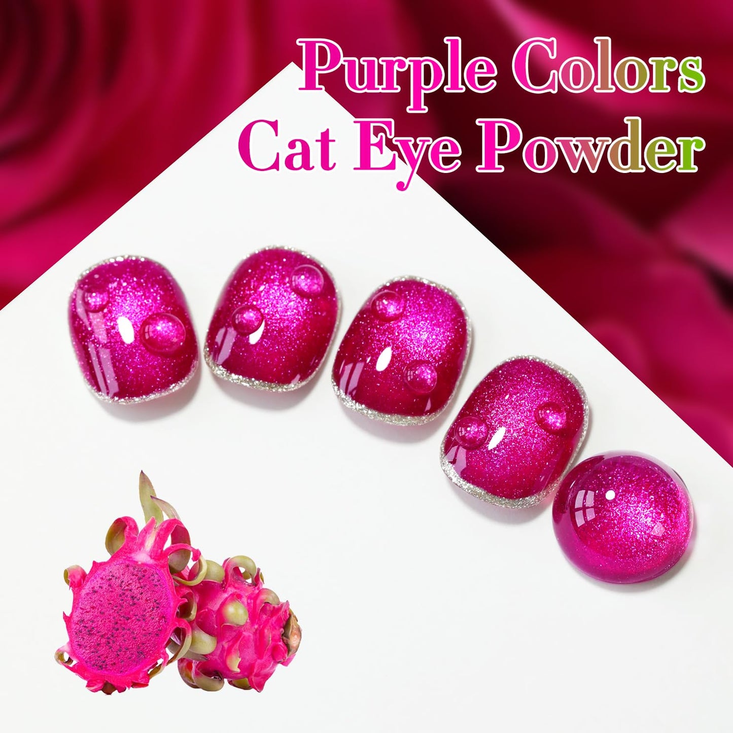 Double Rhythm 15ML Ice Glass Cat Eye Gel Polish with Magnet Holographic Glitter Shimmer Translucent Sheer Color Salon Soak Off Magnetic at Home (Pitaya Purple-MC1072)-BrightBean Baby