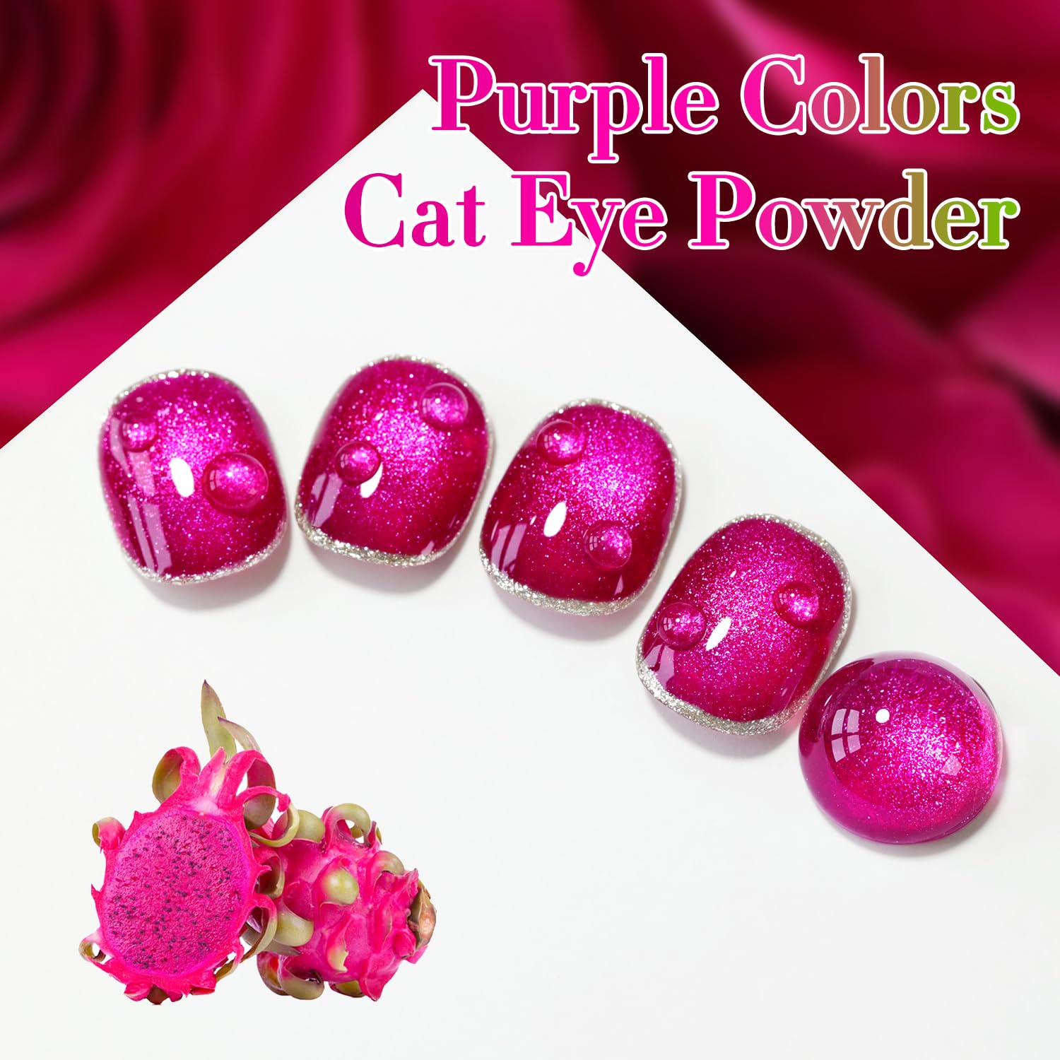 Double Rhythm 15ML Ice Glass Cat Eye Gel Polish with Magnet Holographic Glitter Shimmer Translucent Sheer Color Salon Soak Off Magnetic at Home (Pitaya Purple-MC1072)-BrightBean Baby