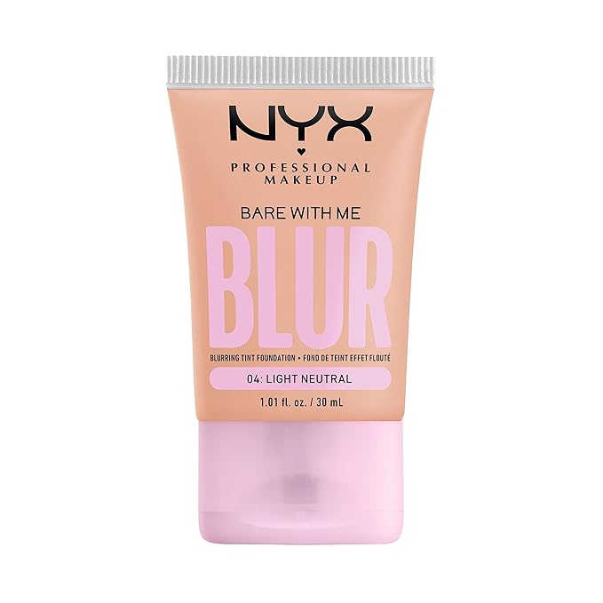 NYX PROFESSIONAL MAKEUP Bare With Me Blur Skin Tint Foundation Make Up with Matcha, Glycerin & Niacinamide - Light Neutral-BrightBean Baby