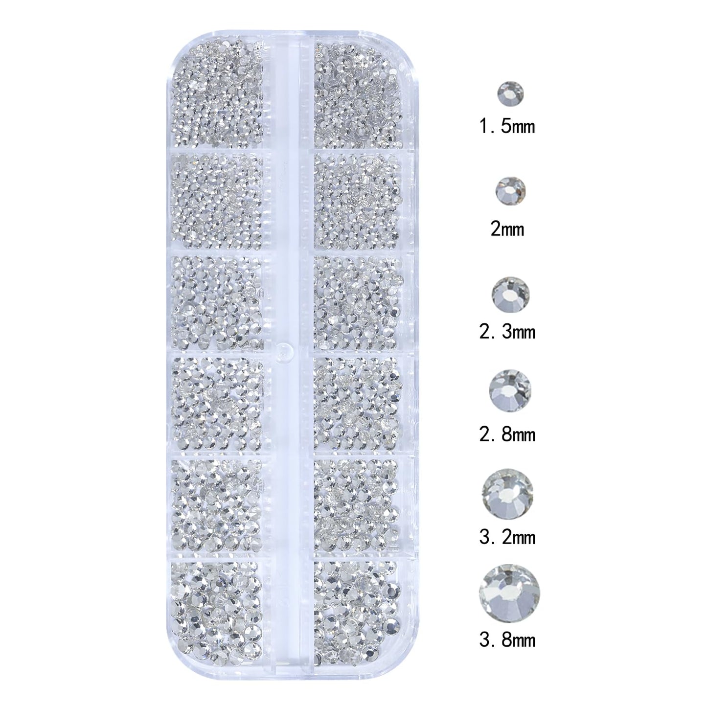 HNUIX Nail Rhinestones - 3D Multi Shape Size, Crystal Clear Nail Gems, Flat Back, with Kit, for Nail Art, DIY Decorations-BrightBean Baby