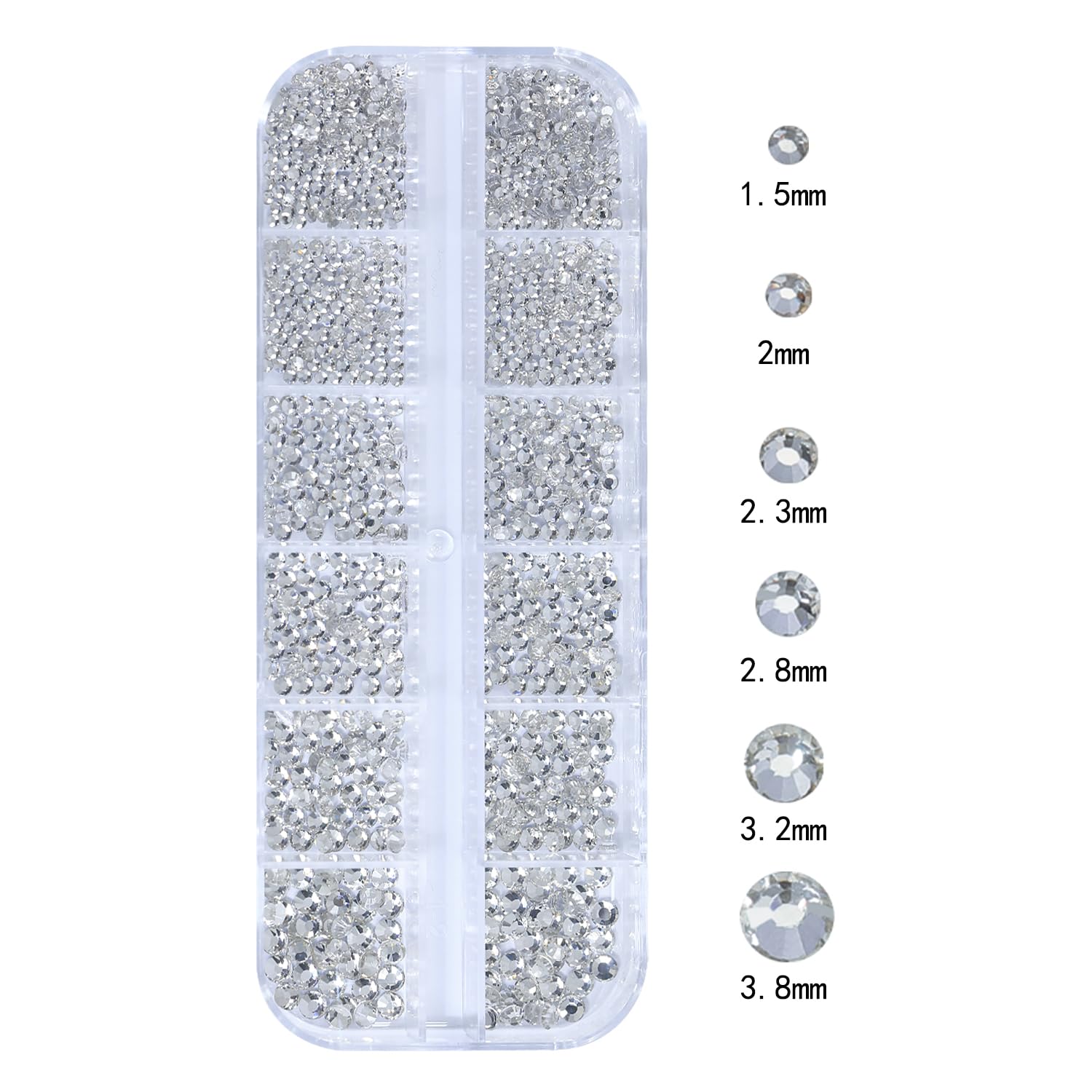 HNUIX Nail Rhinestones - 3D Multi Shape Size, Crystal Clear Nail Gems, Flat Back, with Kit, for Nail Art, DIY Decorations-BrightBean Baby