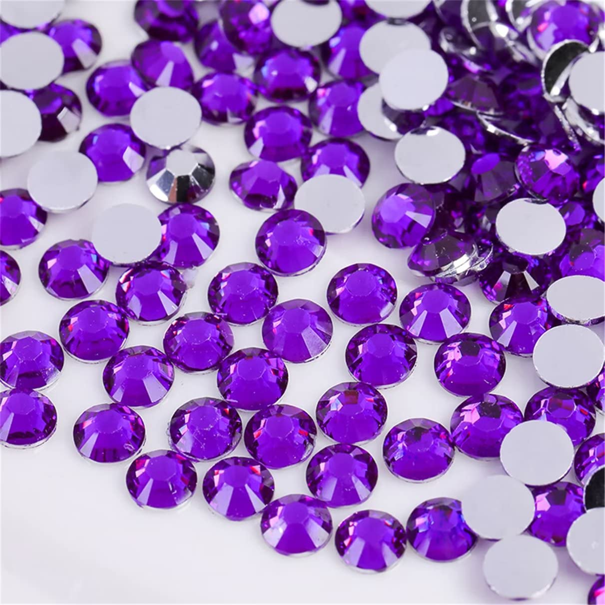 3000 Pieces SS12 3mm Flatback Rhinestones Clear Glass Round Gems Crystals for Nail Art DIY Crafts Clothes Shoes Bags （Dark Purple）-BrightBean Baby