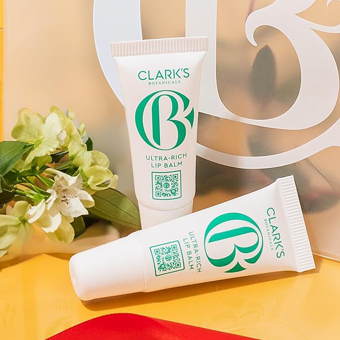 Clark's Botanicals Mini Ultra Rich Lip Balm: Travel Size Plumping Moisturizer with Collagen and Shea, Mango & Avocado Butter + Vitamin E, Stimulating Organic Lip Treatment | 0.13 fl oz (Pack of 2)-BrightBean Baby