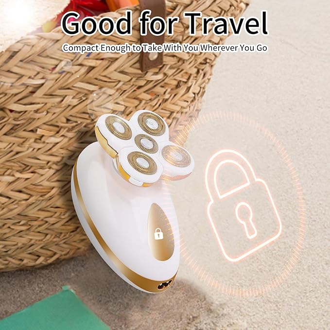 Electric Razors for Women, 5 in 1 Painless Rechargeable Dusk Shaver Womens, Women's Shavers Everything, Lady Leg/Bikini/Face Hair Removal Products, Female Wet Dry Shaving Machine-BrightBean Baby