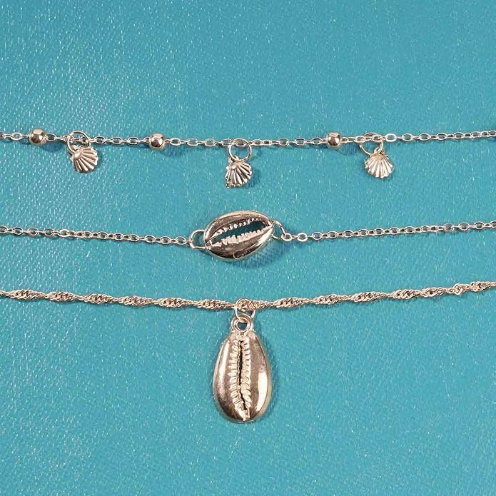 Boho Coin Disc Necklace Choker Gold Layered Shell Pendant Necklace Vintage Seashell Necklace Retro Singapore Chain Necklace Jewelry for Women Gifts-BrightBean Baby