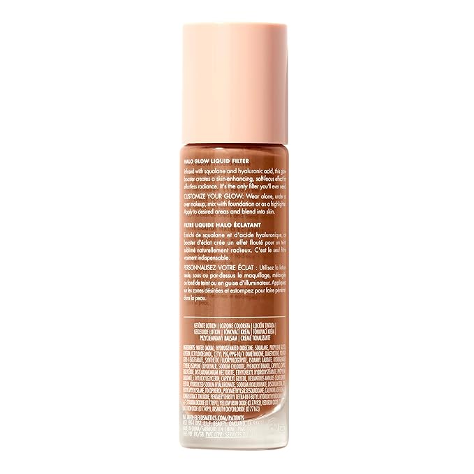 e.l.f. Halo Glow Liquid Filter, Complexion Booster For A Glowing, Soft-Focus Look, Infused With Hyaluronic Acid, Vegan & Cruelty-Free, 6 Tan/Deep-BrightBean Baby