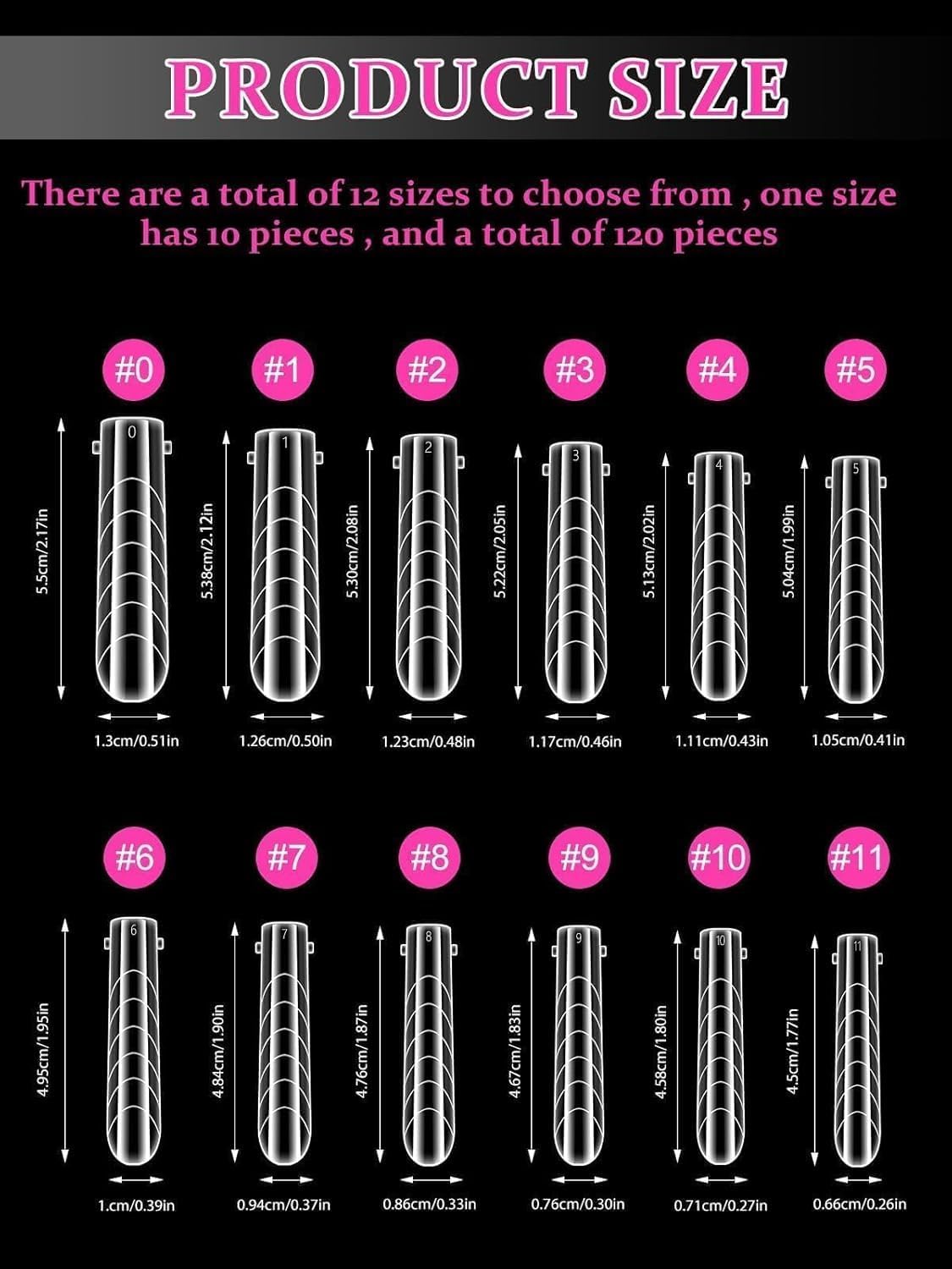 EBANKU Poly Gel Nail Forms Coffin Long, 120 Pcs Dual Forms for Polygel, Structure Builder Gel Nail Molds Acrylic Nail Kit for Nail Extension Art Design Salon & DIY -12 Sizes-BrightBean Baby