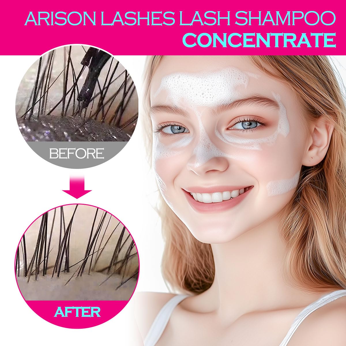 ARISON LASHES Lash Shampoo Concentrate for Lash Extensions 100ML Eyelash Cleanser Concentrate Oil-Free Eyelash Extension Shampoo with Salon Home Care(Unscente)-BrightBean Baby