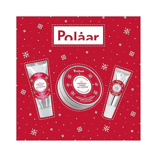 Polåar - The Genuine Lapland Cream with 3 Arctic Berries Gift Set - Hand Cream + Face Cream + Lip Balm - 3 Natural Moisturizing Skin Care - Vegan, Cruelty Free, Made in France-BrightBean Baby