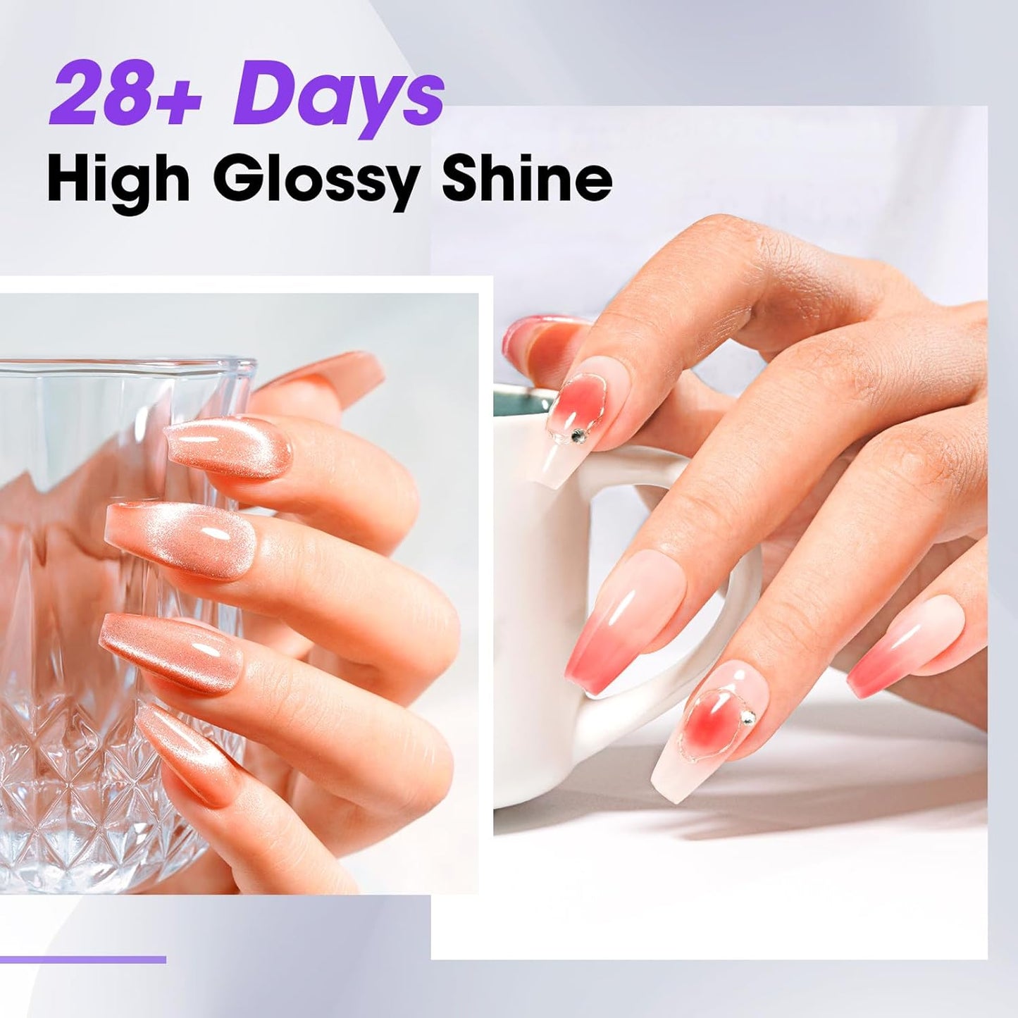 GELLEN No Wipe Gel Top Coat, 20ml Clear Glossy Top Coat Gel Nail Polish, Long Lasting for 28+ Days, DIY Nail Art Manicure for Women Gilrs-BrightBean Baby