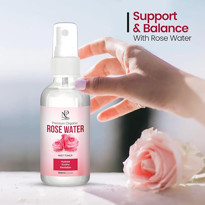 Rose Water 100ml, Refreshing Facial Mist for All Glowing Skin and Hair Types (Pack of 1)-BrightBean Baby