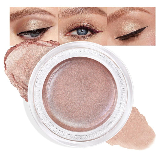 Cream Glitter Antique Rose Shimmer Metallic Eyeshadow Palette Makeup, Natural Single Mini Instant Holographic Eyeshadow For Women, Sombras Crema Para Ojos,Talc,Paraben&Cruelty Free,R02-BrightBean Baby