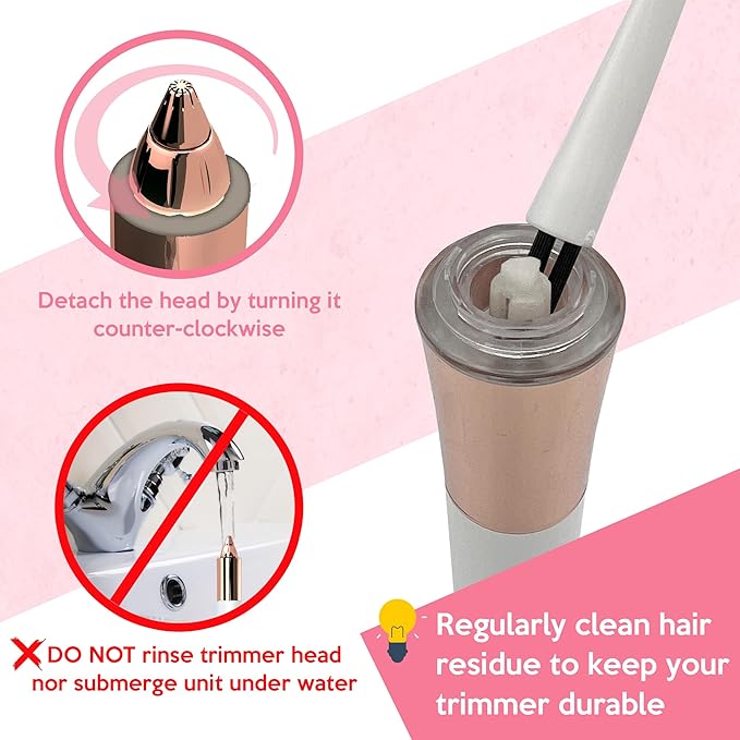 Portable Eyebrow Hair Remover for Women – Painless, Fast & Precise Flawless Electric Razor & Epilator for Eyebrow, Nose, Ear Hair Removal – 18K Gold-Plated, 360° LED Light-BrightBean Baby